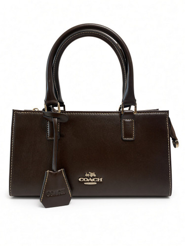 کیف دستی دوشی چرم وارداتی coach قهوه ای