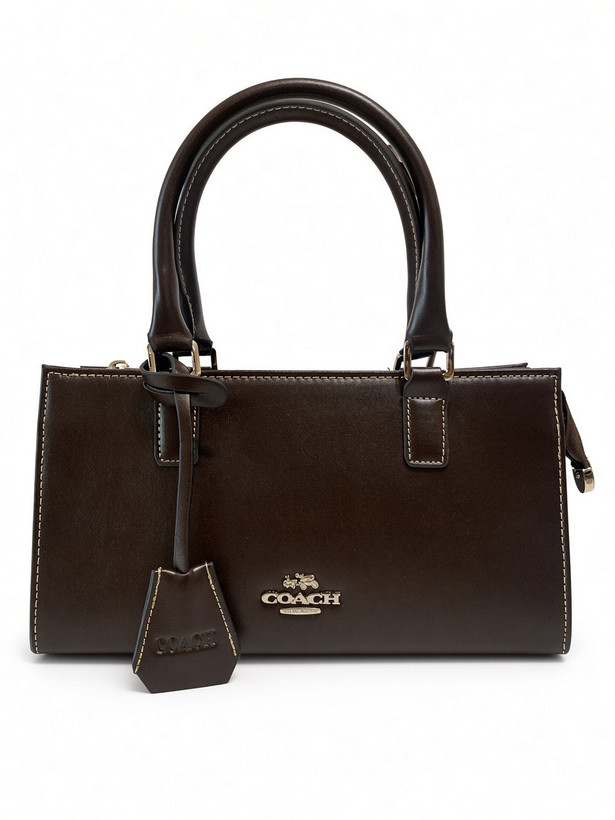 کیف دستی دوشی چرم وارداتی coach قهوه ای
