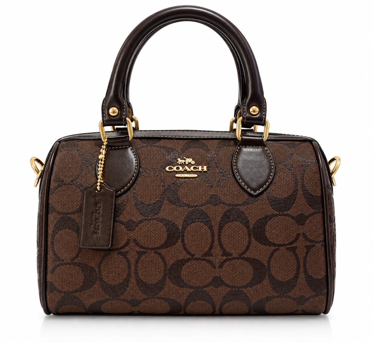 کیف دستی دوشی متریال وارداتی coach قهوه ای