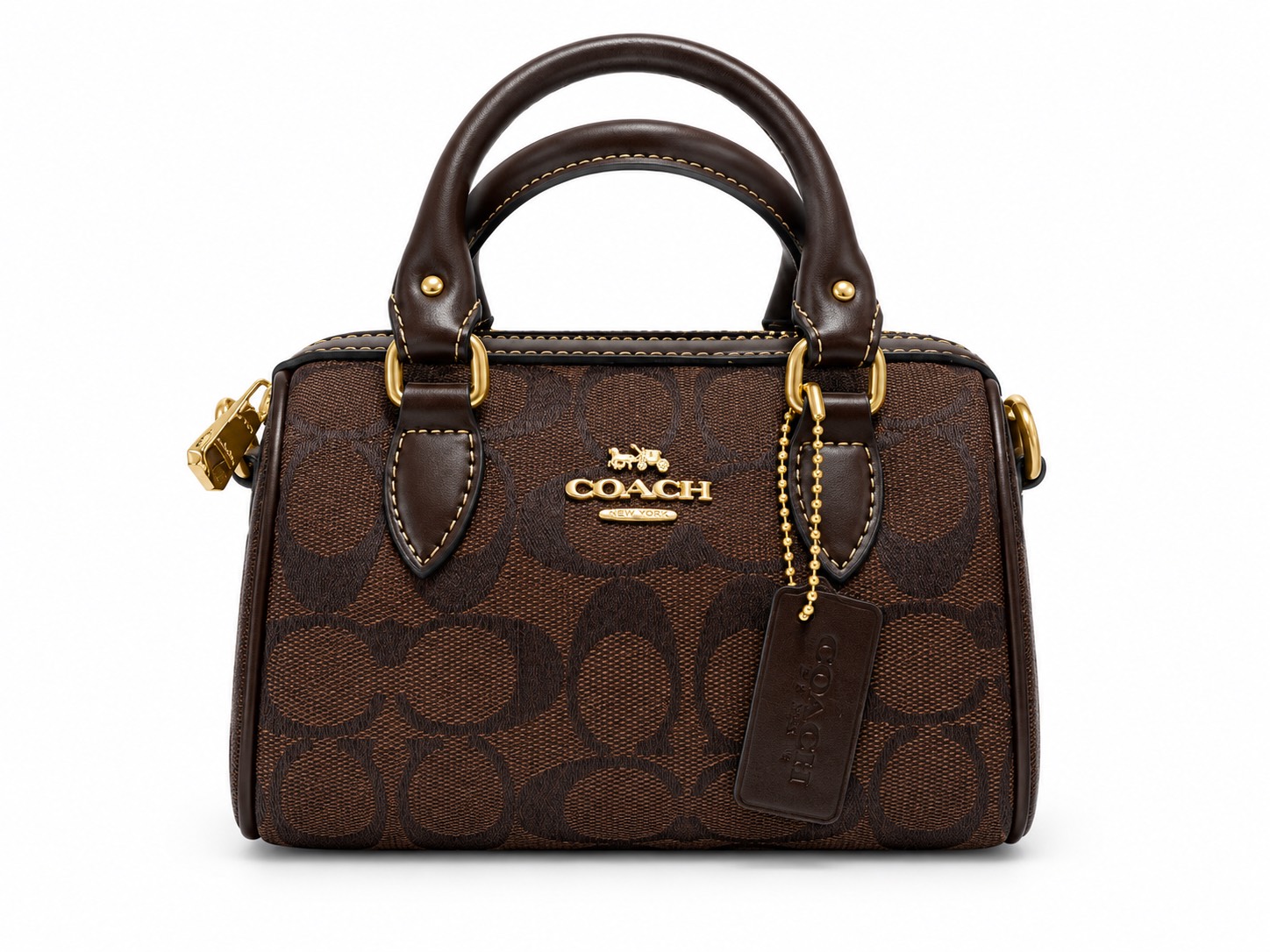 کیف دستی دوشی متریال وارداتی coach قهوه ای